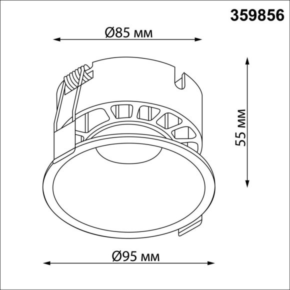 359856 Бронзовый встраиваемый светильник с перекл. цветовой темп. и антибликовым фильтром 18Вт 1530Лм 2700;3200;4000К UGR19 CRI90 36° IP20 Novotech NOVA