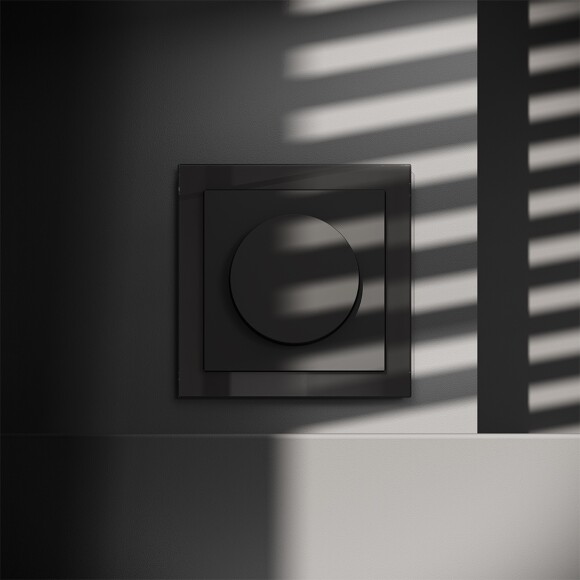 VLS070308 Диммер (светорегулятор) поворотно-нажимной 600 Ватт, черного матового цвета VOLTUM S70 (черный матовый)