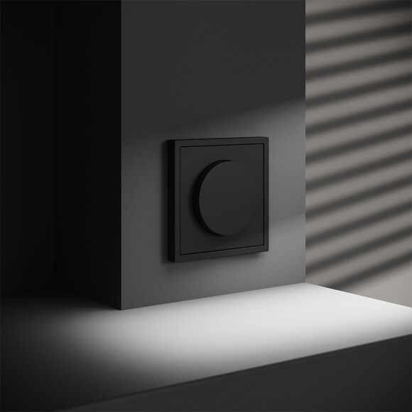 VLS070308 Диммер (светорегулятор) поворотно-нажимной 600 Ватт, черного матового цвета VOLTUM S70 (черный матовый)