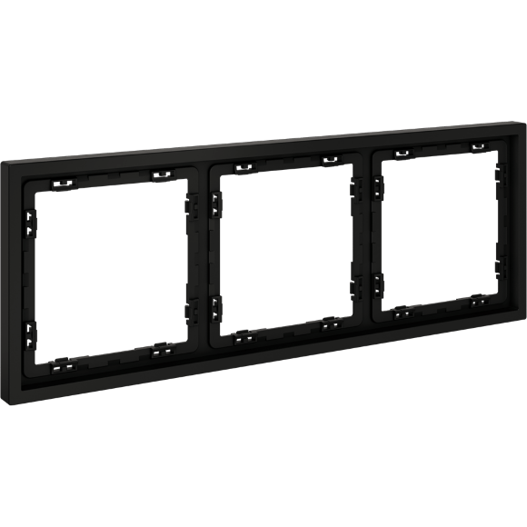 VLS100308 Рамка пластиковая для электрических изделий черного матового цвета VOLTUM серии S70 на 3 поста (черный)