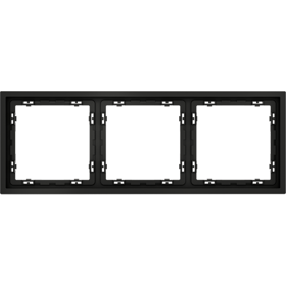 VLS100308 Рамка пластиковая для электрических изделий черного матового цвета VOLTUM серии S70 на 3 поста (черный)