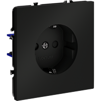 VLS040208 Розетка встраиваемая с заземлением и защитными шторками максимальный ток 16 Ампер (3500 Ватт) черного матового цвета VOLTUM S70 (черный матовый)