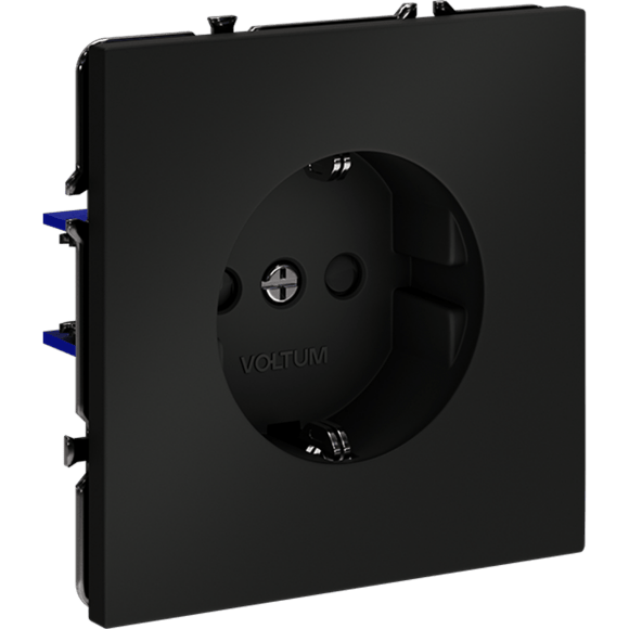 VLS040208 Розетка встраиваемая с заземлением и защитными шторками максимальный ток 16 Ампер (3500 Ватт) черного матового цвета VOLTUM S70 (черный матовый) VLS040208 Розетка встраиваемая с заземлением и защитными шторками максимальный ток 16 Ампер (3500 Ватт) черного матового цвета VOLTUM S70 (черный матовый)