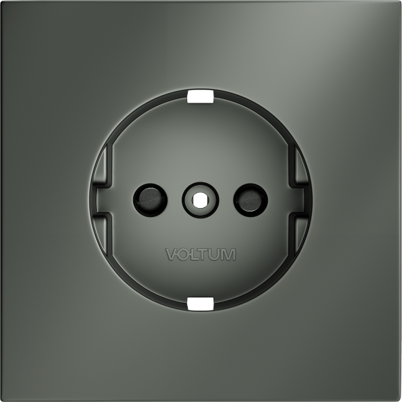 VLS000706 Накладка для розетки с заземлением и защитными шторками титанового цвета VOLTUM S70 (титан)