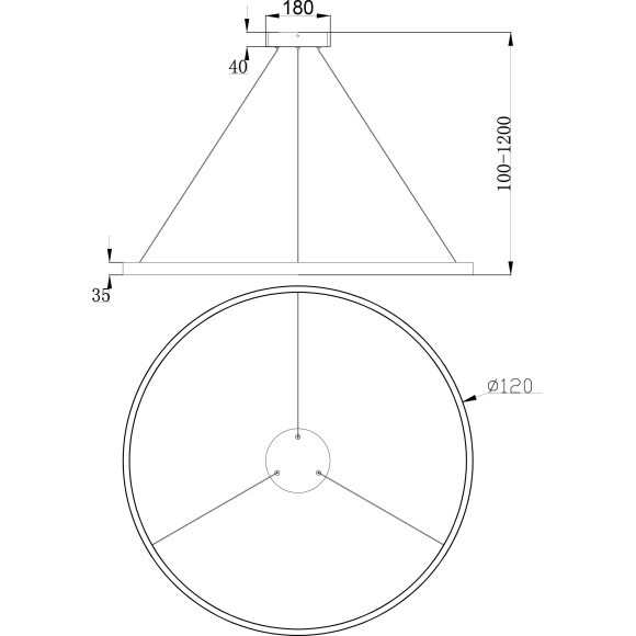 Подвесной светильник светодиодный Rim MOD058PL-L65BS4K