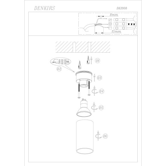 DK2008-WH Светильник накладной IP20 макс 50Вт GU10 белый алюминий