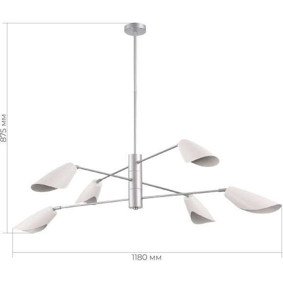 SLE1254-103-06 Светильник подвесной Серебристый/Белый E14 6*60W ALTON