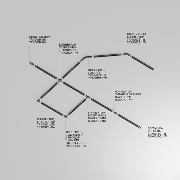 3м черный однофазный двужильный накладной шинопровод Maytoni TRX001-113B