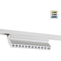 359745 PORT NT25 256 белый Светильник однофазный трехжильный трековый с переключ. цв. температуры IP20 LED 12W 180-265V 2700К/3200К/4000К EOS