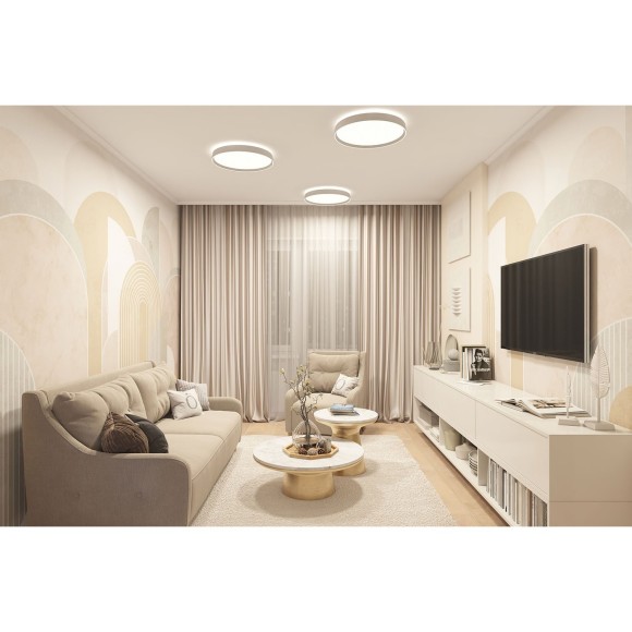 DK6511-WH/1 Накладной светильник, LED, 50W, IP 20, 3000K - 6500K, белый, металл, полимер