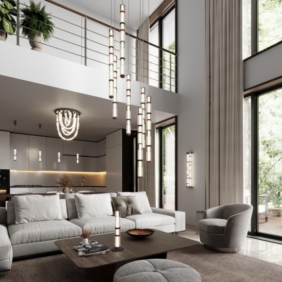 5456/80CL Люстра потолочная премиальный гибкий неон со стеклом Odeon Light LED 80W 4000K COLLIER 5456/80CL Люстра потолочная премиальный гибкий неон со стеклом Odeon Light LED 80W 4000K COLLIER