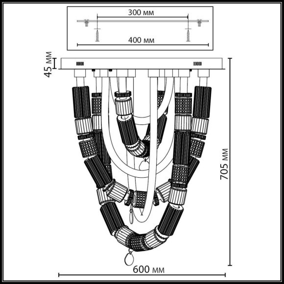 5456/80CL Люстра потолочная премиальный гибкий неон со стеклом Odeon Light LED 80W 4000K COLLIER 5456/80CL Люстра потолочная премиальный гибкий неон со стеклом Odeon Light LED 80W 4000K COLLIER
