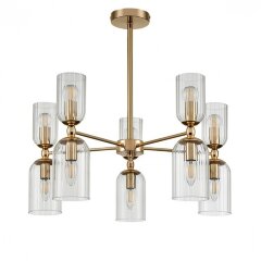 6586/10 MODERNI LN24 золото/прозрачный, металл/стекло Люстра подвесная E14 10*40W 220V KASSIA