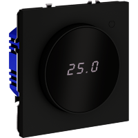VLS070108 Терморегулятор электронный черного матового цвета. Индикация температуры и датчик для теплого пола. (Мощность 3500 Ватт) VOLTUM S70 (черный матовый)
