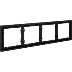 VLS100408 Рамка пластиковая для электрических изделий черного матового цвета VOLTUM серии S70 на 4 поста (черный матовый)