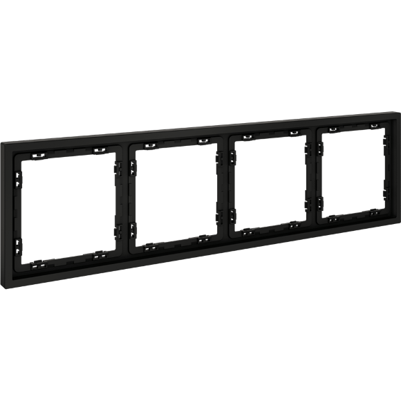 VLS100408 Рамка пластиковая для электрических изделий черного матового цвета VOLTUM серии S70 на 4 поста (черный матовый)