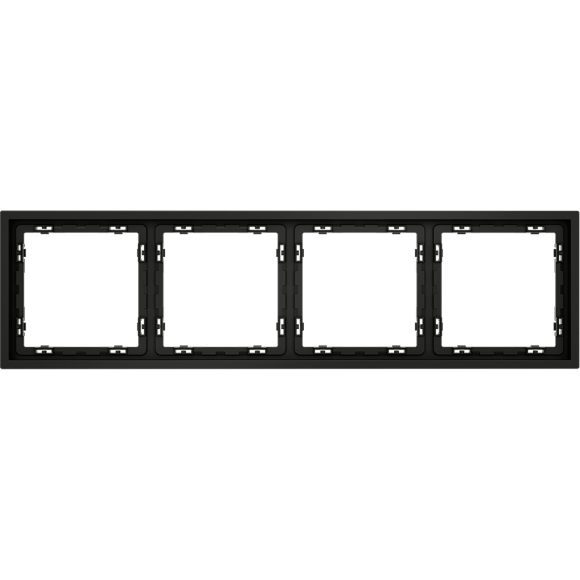 VLS100408 Рамка пластиковая для электрических изделий черного матового цвета VOLTUM серии S70 на 4 поста (черный матовый)