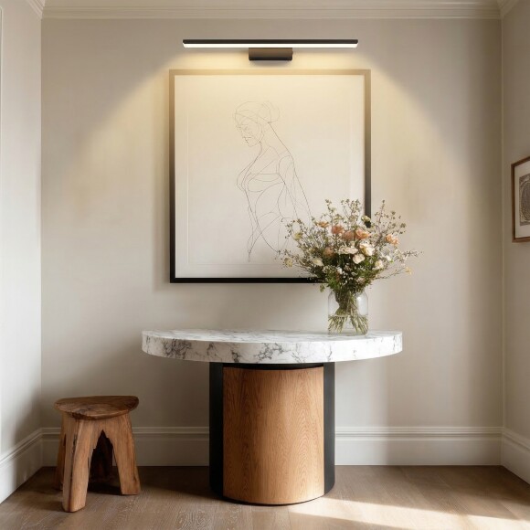 Lightstar Noce 201087 Черная матовая светодиодная подсветка для картин и зеркал шириной 61 см, с выключателем на корпусе и CCT переключением цветности на драйвере, 24Вт 3000;4000;6000К 1710Лм CRI90