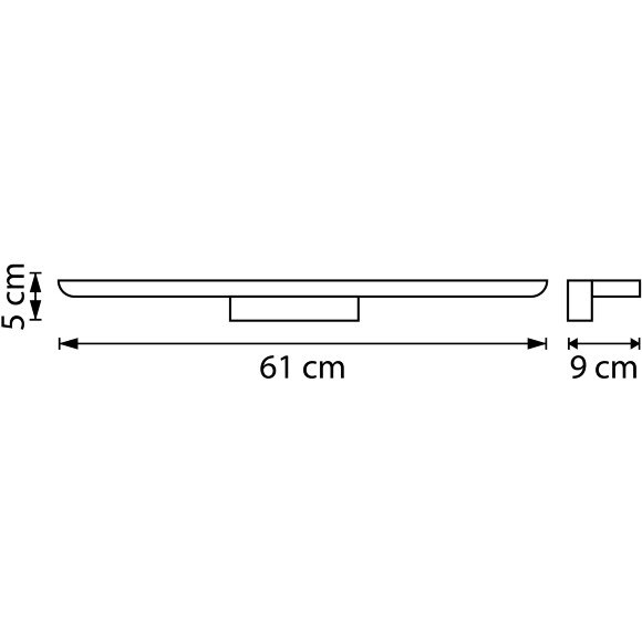 Lightstar Noce 201087 Черная матовая светодиодная подсветка для картин и зеркал шириной 61 см, с выключателем на корпусе и CCT переключением цветности на драйвере, 24Вт 3000;4000;6000К 1710Лм CRI90