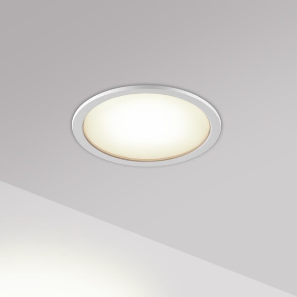 Novotech LANTE 359877 Белый встраиваемый светильник диаметром 81мм, плоский матовый рассеиватель, с CCT переключателем цветовой температуры LED 12Вт 550Лм CRI≥90 100° 3000-4000-6000К IP20 220V (коэффициент пульсации<1%)