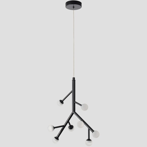 Crystal Lux TWIG SP16W LED 4070/216 Черная подвесная дизайнерская люстра, 16Вт, 3000К 1920Лм CRI80 220V, высота от 340 до 2300мм