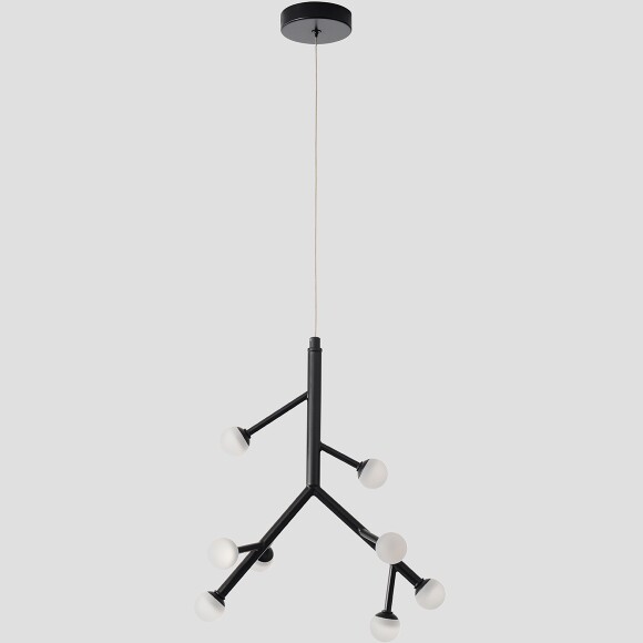 Crystal Lux TWIG SP16W LED 4070/216 Черная подвесная дизайнерская люстра, 16Вт, 3000К 1920Лм CRI80 220V, высота от 340 до 2300мм