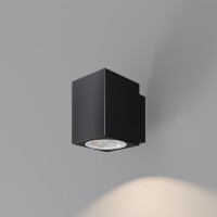 Maytoni Block O507WL-L5B3K Черный светодиодный уличный настенный фасадный светильник, свет в одну сторону, 110x120x80мм, LED 5Вт 3000K 97° CRI80 IP65 220V -40...+50°C