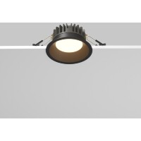 Maytoni Okno DL055-10W2.7-3-4K-B Встраиваемый черный круглый влагозащищенный светодиодный светильник типа downlight, 9 см, с CCT перекл. цветовой температуры, LED SMD2835 10Вт 660Лм CRI90 100° IP44 2700;3000;4000K 220В