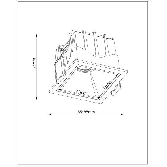 Встраиваемый светильник Alfa LED DL043-01-15W4K-SQ-W