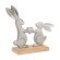 427366 Фигурка Зайцы AMOATSY L235, B70, H210 алюминий, дерево манго, серебряный, натуральный 427366 Фигурка Зайцы AMOATSY L235, B70, H210 алюминий, дерево манго, серебряный, натуральный