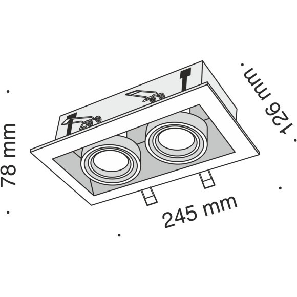 Встраиваемый светильник Maytoni DL008-2-02-S Metal Modern под лампы 2xGU10 50W