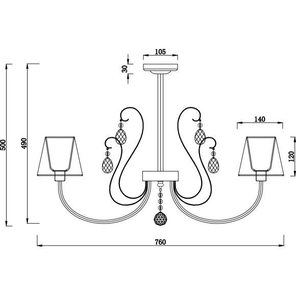 Люстра потолочная Freya FR2030CL-07G Vanda под лампы 7xE14 40W