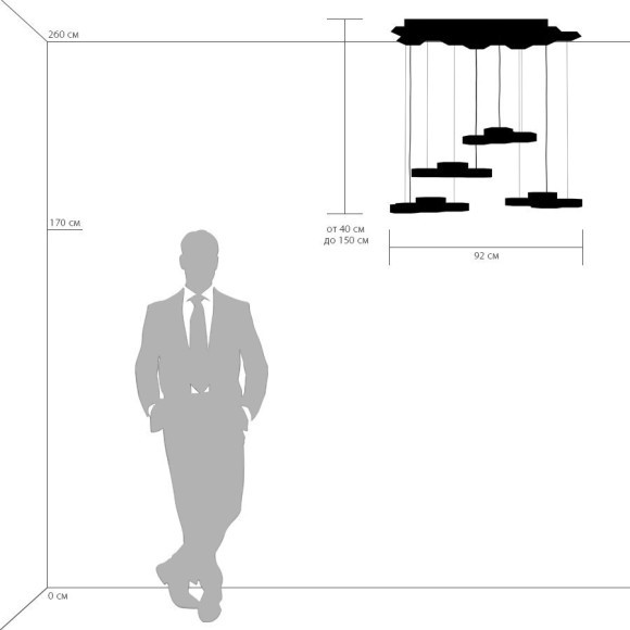 Каскадный подвесной светодиодный светильник FAVO 750263 Каскадный подвесной светодиодный светильник FAVO 750263