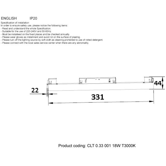 Светильник трековый магнитный Crystal Lux CLT 0.33 001 18W WH T4000K 1409/345 Светильник трековый магнитный Crystal Lux CLT 0.33 001 18W WH T4000K 1409/345