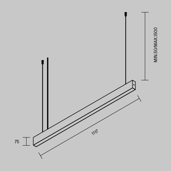 Подвесной светильник Maytoni BASIS LED Ra90 Lm700 2700K/3000K/4000K P070PL-2.7-3-4K-B