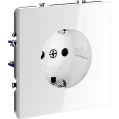 VLS040101 Розетка встраиваемая с заземлением максимальный ток 16 Ампер (3500 Ватт) белого глянцевого цвета VOLTUM S70 (белый глянцевый)