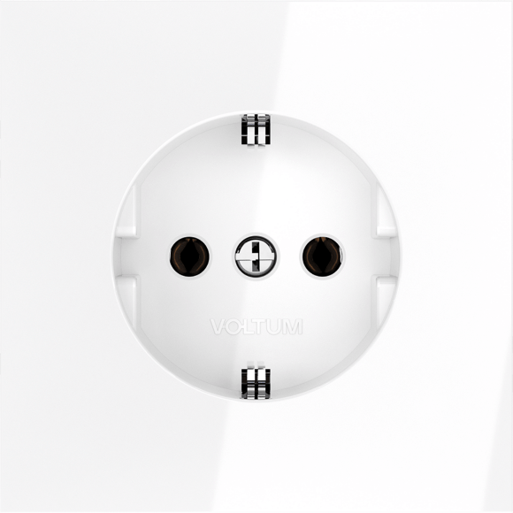 VLS040101 Розетка встраиваемая с заземлением максимальный ток 16 Ампер (3500 Ватт) белого глянцевого цвета VOLTUM S70 (белый глянцевый)