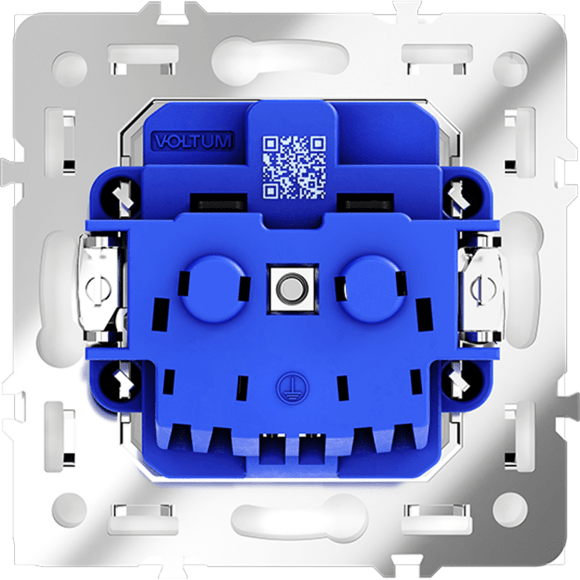 VLS040101 Розетка встраиваемая с заземлением максимальный ток 16 Ампер (3500 Ватт) белого глянцевого цвета VOLTUM S70 (белый глянцевый)