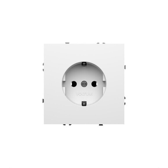 VLS040101 Розетка встраиваемая с заземлением максимальный ток 16 Ампер (3500 Ватт) белого глянцевого цвета VOLTUM S70 (белый глянцевый)