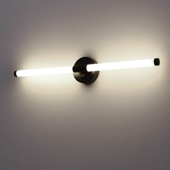 Lightstar Noce 201027 Cветодиодная подсветка для картин и зеркал с матовым черным основанием, шириной 61 см, с выключателем на корпусе и CCT переключением цветности на драйвере, 14Вт 3000;4000;6000К 830Лм CRI90