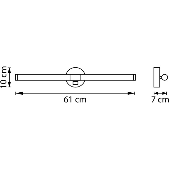 Lightstar Noce 201027 Cветодиодная подсветка для картин и зеркал с матовым черным основанием, шириной 61 см, с выключателем на корпусе и CCT переключением цветности на драйвере, 14Вт 3000;4000;6000К 830Лм CRI90