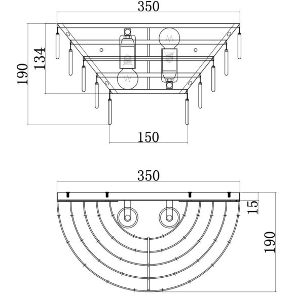 Бра Maytoni MOD130WL-02G Mazzo под лампы 2xE14 40W
