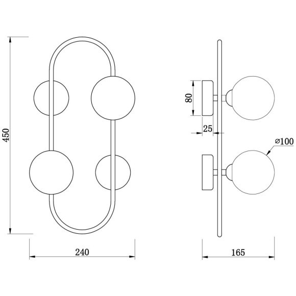 Настенный светильник (бра) Freya FR5233WL-02BS