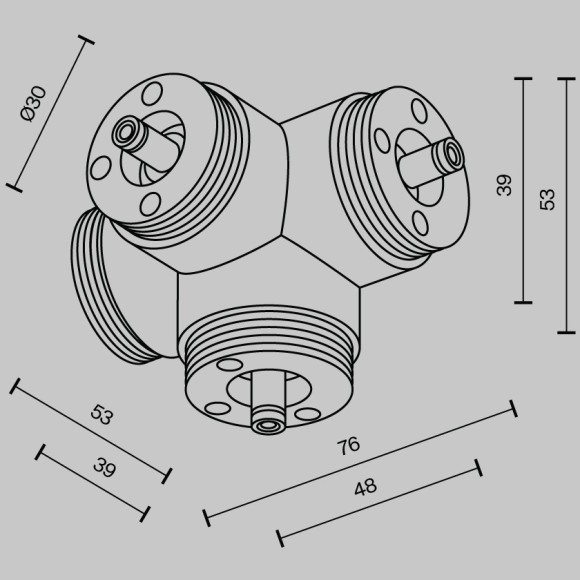 Х-образный вертикальный коннектор для системы Maytoni Shelf без ввода питания CA019L4C-B