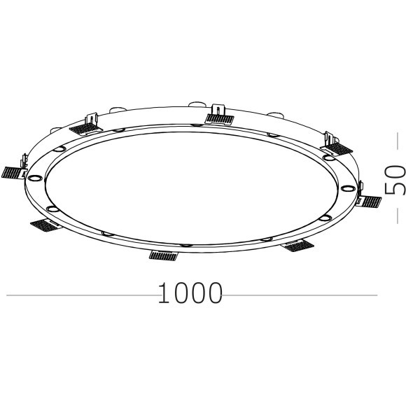 ST706.438.60 Св-к встр. Белый LED 12*5W 3000K 5 400Lm Ra90 38° IP20 D1 000xH50 220-240V Встраиваемые светильники