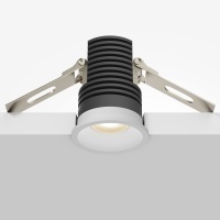 Maytoni Mini DL059-7W3K-W Черный круглый светодиодный встраиваемый светильник микро-спот 39мм, COB LED 7Вт 3000K 55° 610Лм CRI90 IP20 220V светодиоды Epistar, диммируемые при смене блока питания