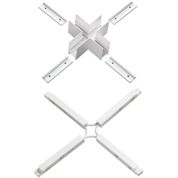 Соединитель питание+металл Х-образный для накладных шин серии Novotech Flum 135127