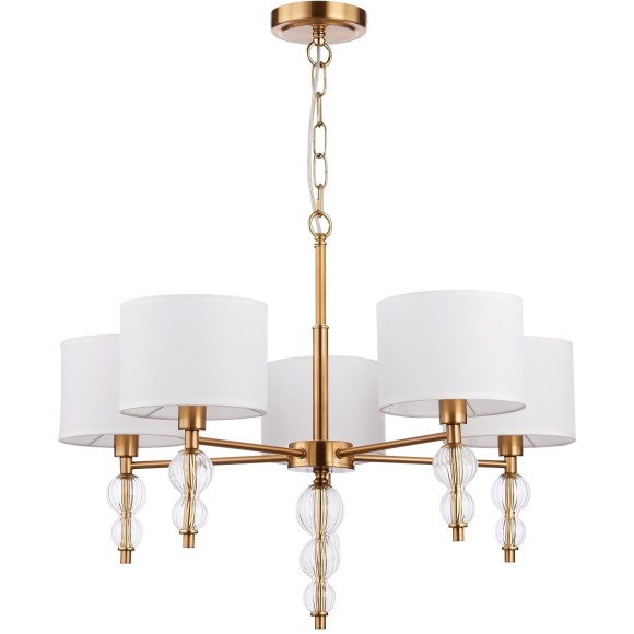 SLE105713-05 Светильник подвесной Латунь, Прозрачный/Белый E14 5*40W RAMER