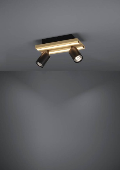 390522 GESTEIRA Светодиодный настенно-потолочный светильник 14Вт 1100Лм 3000K сталь дерево черный коричневый