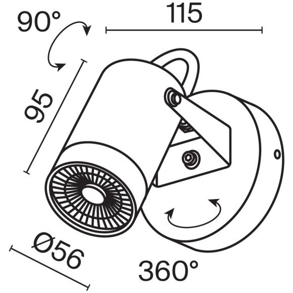 Уличный настенный светильник Maytoni O025WL-01B SCOPE IP65 под лампу 1xGU10 50W